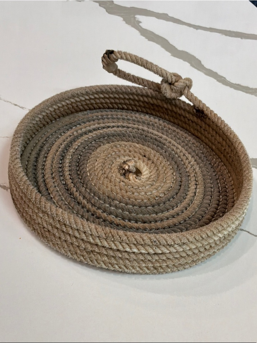 Lariat Lasso Rustic Western Handmade Natural Rope Tray Neutral Beige Platter